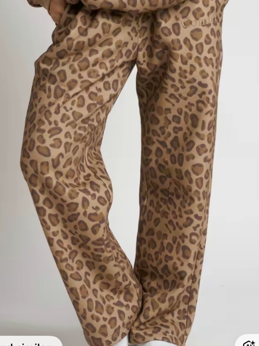 Comfrt Minimalist Straight Leg Sweatpants - Brown Leopard